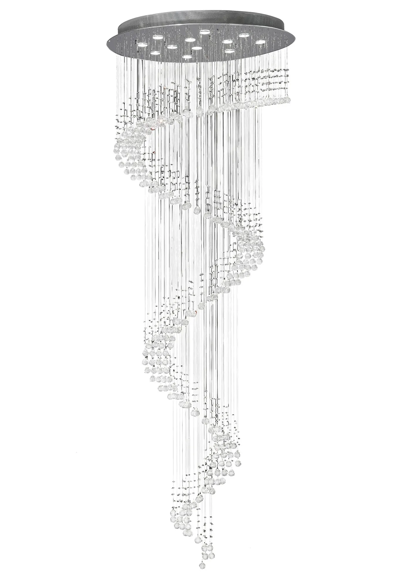Colorado Crystal Pendant 12 Light (25.7kg) Polished Chrome IL31373  Diyas Colorado